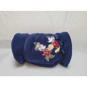 NWT VTG Mickey & Minnie Mouse Holding Hands - Disney Store Navy Throw Blanket